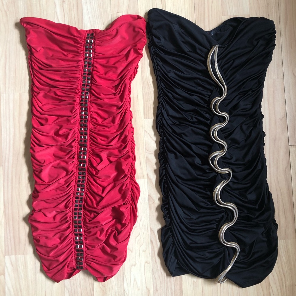 Bundle of TWO!!! Sexy Strapless Bodycon Club Dress